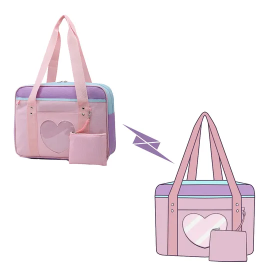 Bolsa Ita personalizada com impressão rosa e janela transparente para alfinetes, mais vendida