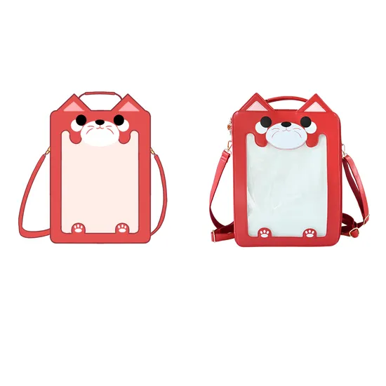 Bolsa de ombro personalizada Ita, grande capacidade, transparente, bolsa para exibição de brinquedos de pelúcia